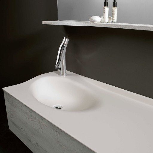  Joya - Meuble vasque à gauche 1 tiroir sans poignée - JOYA12028GPU