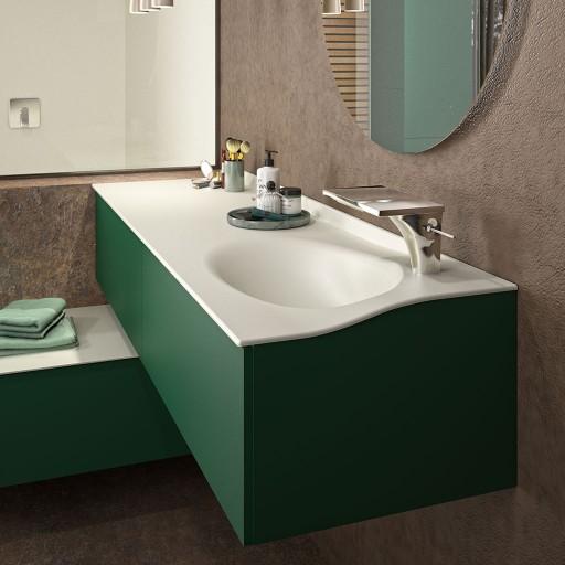  Joya - Meuble vasque à droite 2 tiroirs sans poignée - JOYA16128DPU