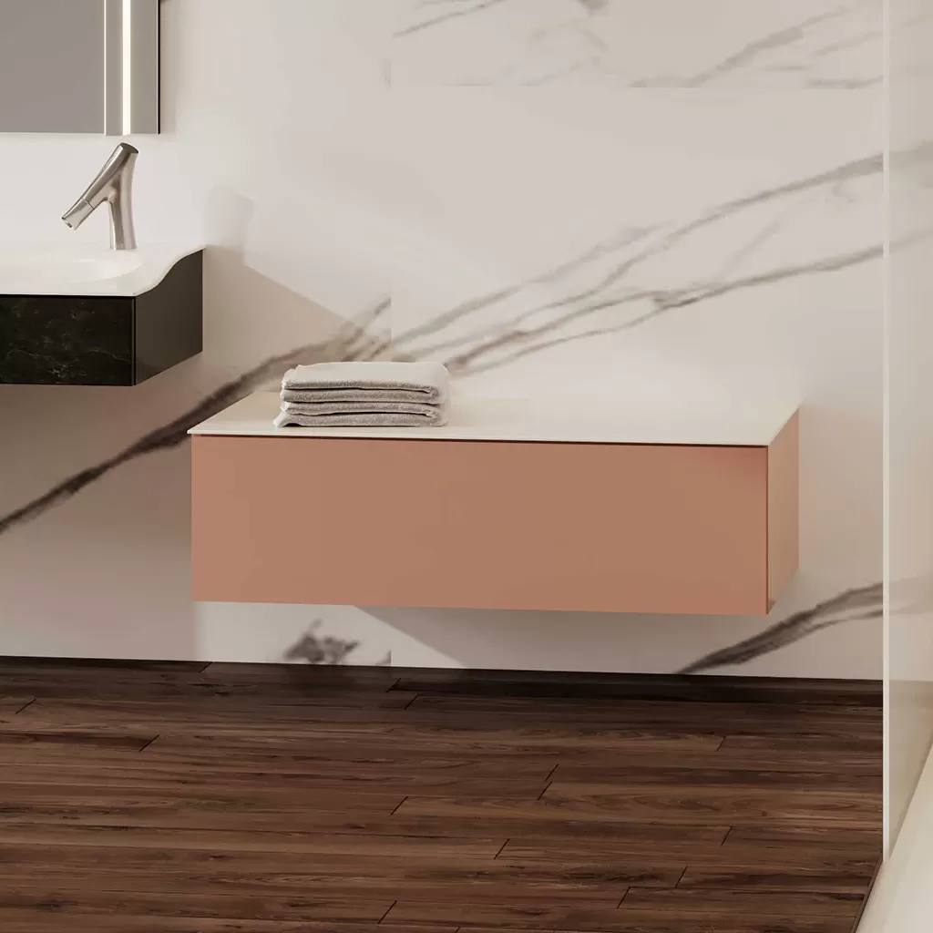  Joya - Rangement suspendu 1 tiroir sans poignée avec tablette SMO - JOYABT12028DPU