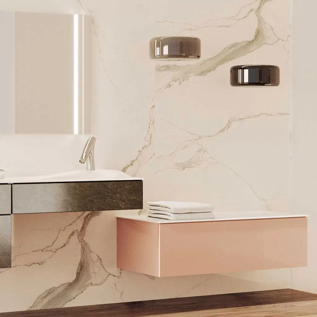  Joya - Rangement suspendu 1 tiroir sans poignée avec tablette SMO - JOYABT12028DPU