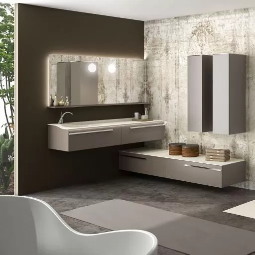  Joya - Demi colonne 1 porte avec tablette SMO sans poignée - JOYAC2833G