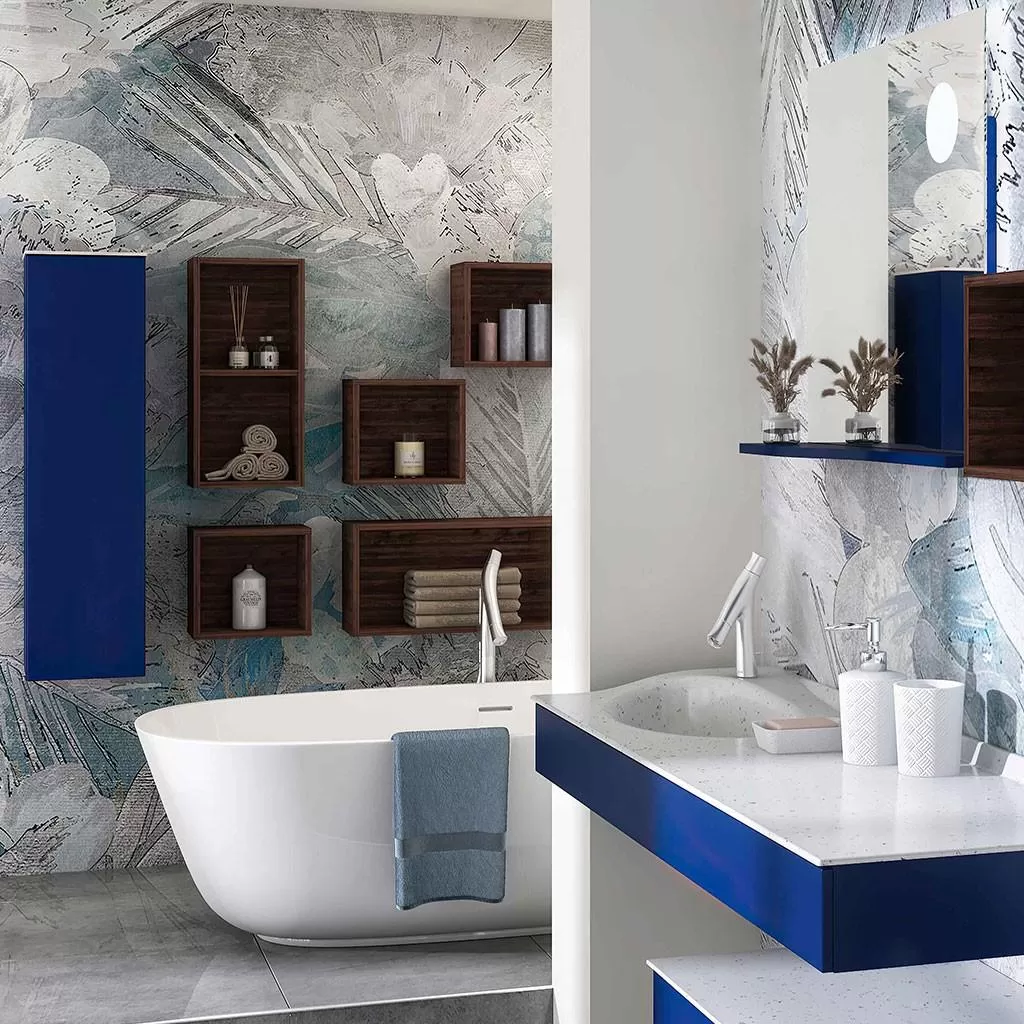  Joya - Demi colonne 1 porte avec tablette SMO sans poignée - JOYAC2833D