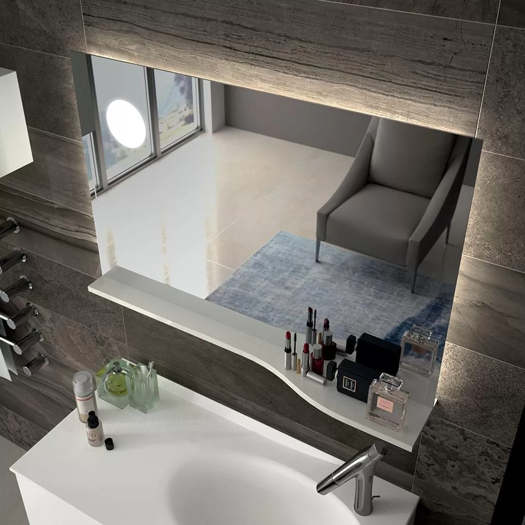  Joya - Miroir avec tablette à gauche et éclairage LED - JOYAMITAB105G