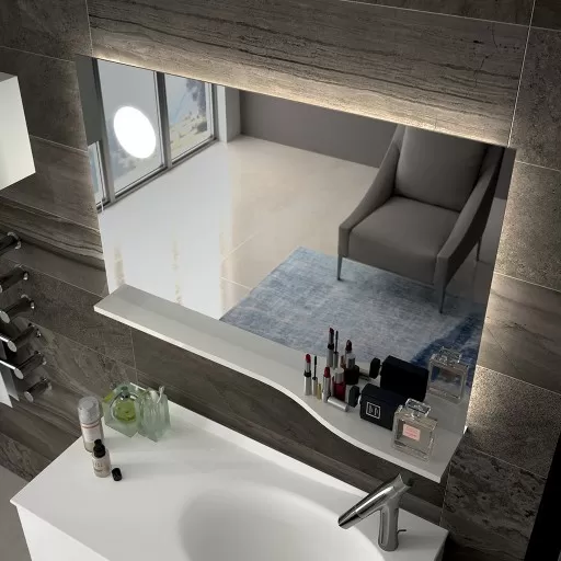  Joya - Miroir avec tablette à gauche et éclairage LED - JOYAMITAB105G