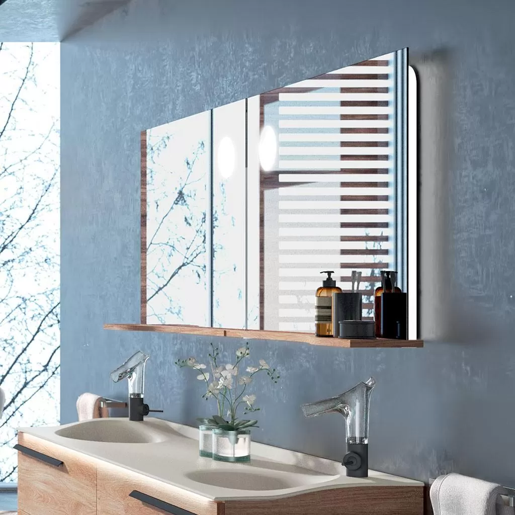  Joya - Miroir avec tablette à droite et éclairage LED - JOYAMITAB120D