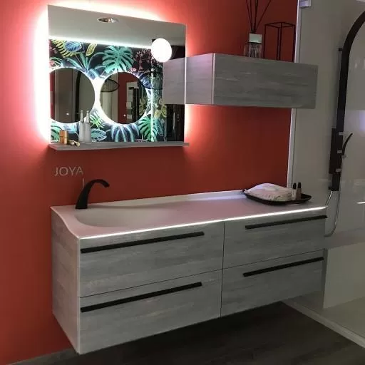  Joya - Miroir avec tablette à droite et éclairage LED - JOYAMITAB120D