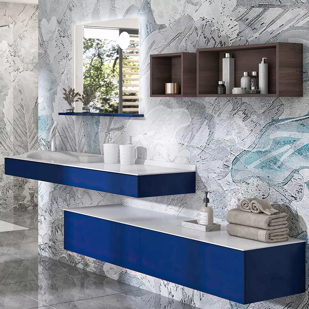  Joya - Miroir avec tablette à gauche et éclairage LED - JOYAMITAB120G