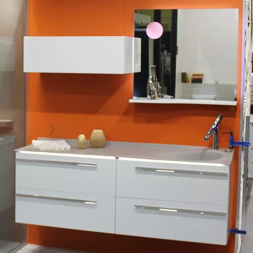  Joya - Miroir avec tablette à gauche et éclairage LED - JOYAMITAB120G