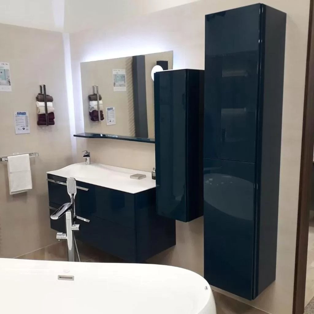  Joya - Miroir avec tablette à gauche et éclairage LED - JOYAMITAB80G