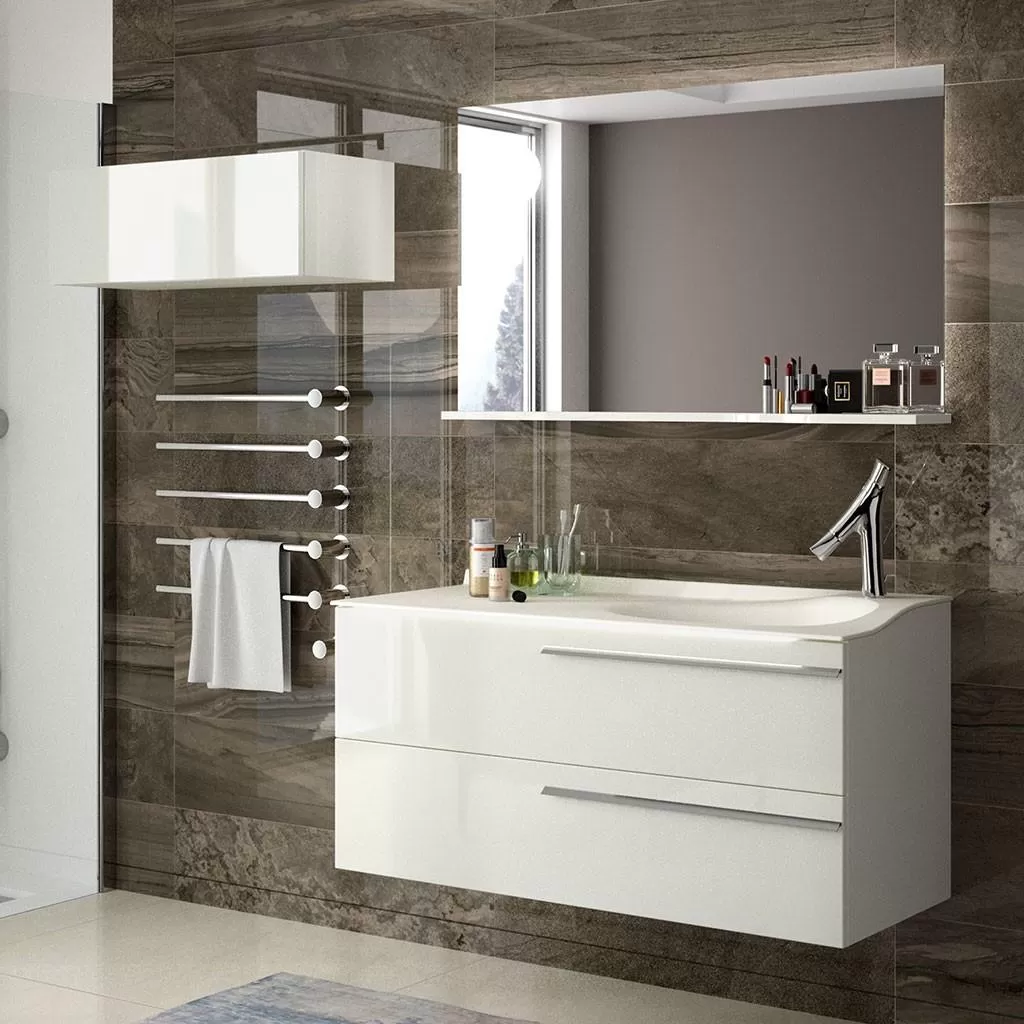  Joya - Miroir avec tablette à gauche et éclairage LED - JOYAMITAB80G