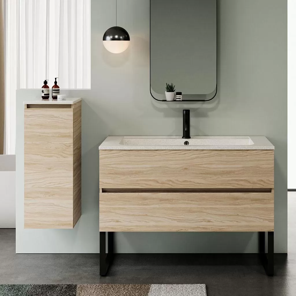  Ketty - Meuble vasque longue 2 tiroirs sans poignée - KETT1201V