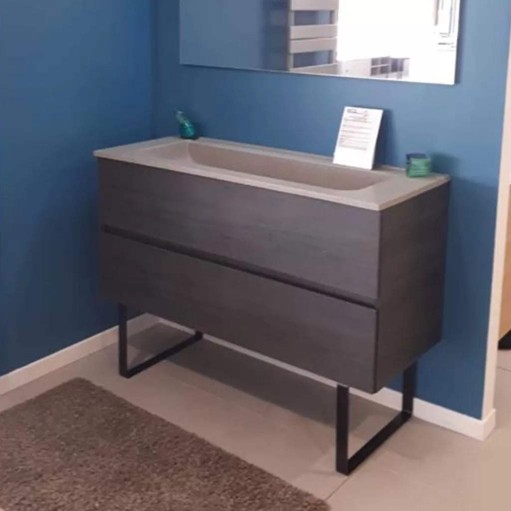  Ketty - Meuble vasque longue 2 tiroirs sans poignée - KETT1201V