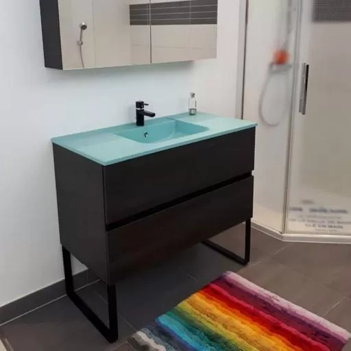  Ketty - Meuble vasque 2 tiroirs sans poignée - KETT100