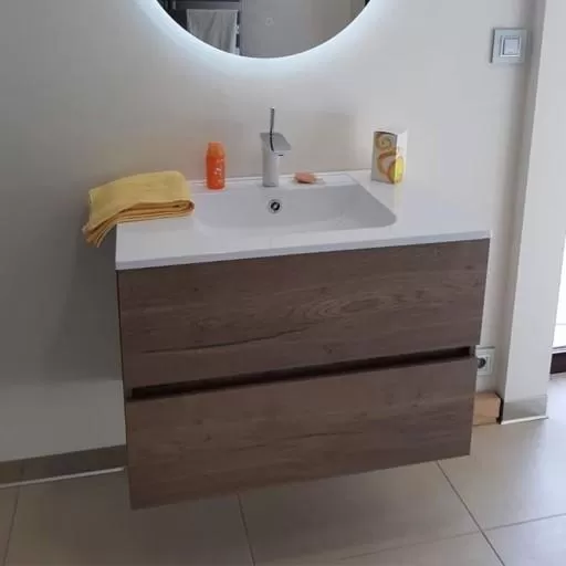  Ketty - Meuble vasque 2 tiroirs sans poignée - KETT80