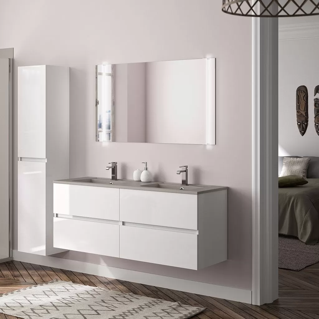  Ketty - Meuble double vasque 4 tiroirs - KETT140