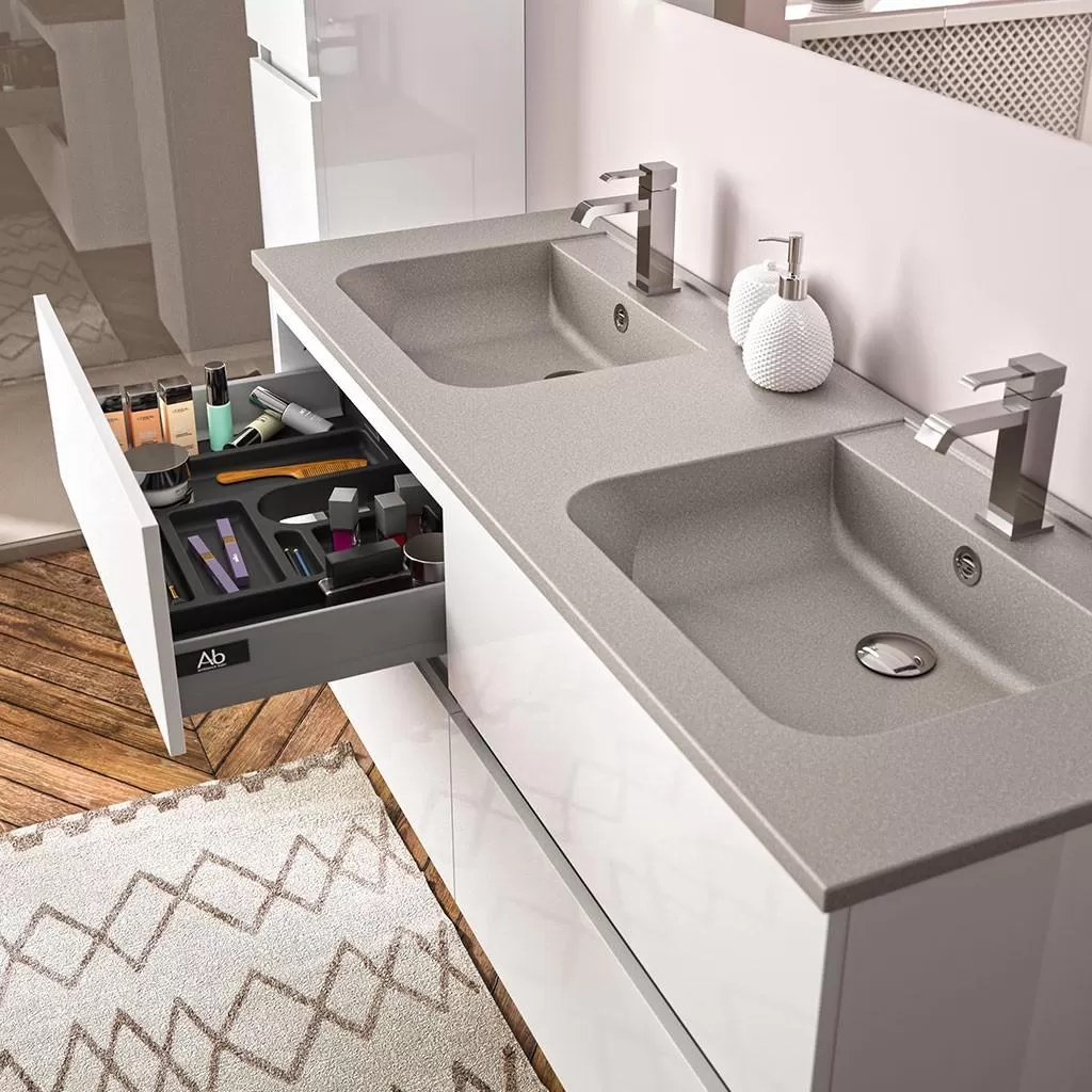  Ketty - Meuble double vasque 4 tiroirs - KETT140