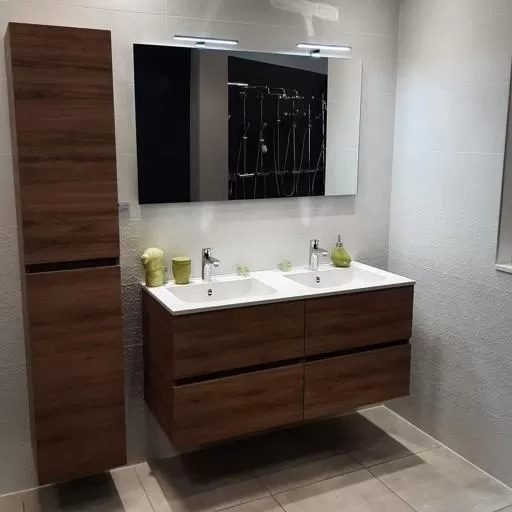  Ketty - Meuble double vasque 4 tiroirs sans poignée - KETT1202V