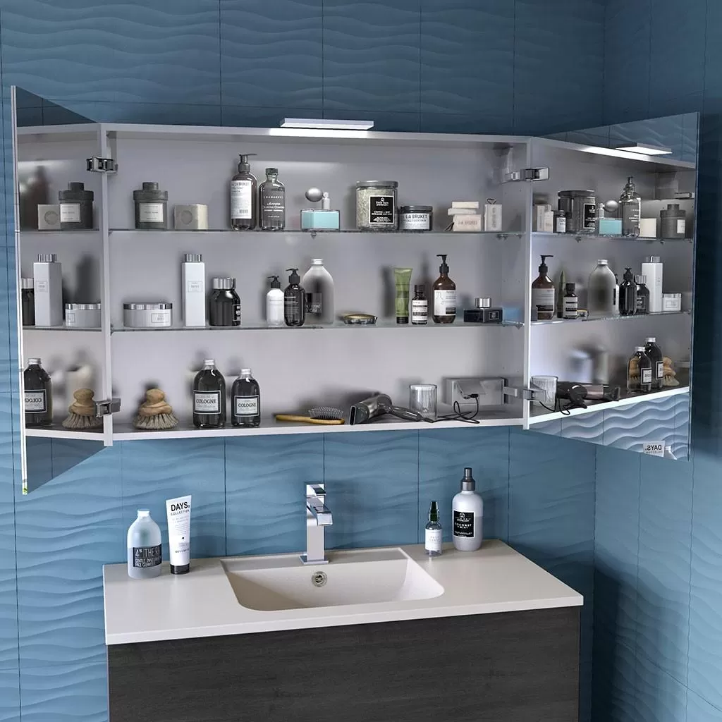  Ketty - Armoire de toilette 2 portes miroir double face - KETTAT100