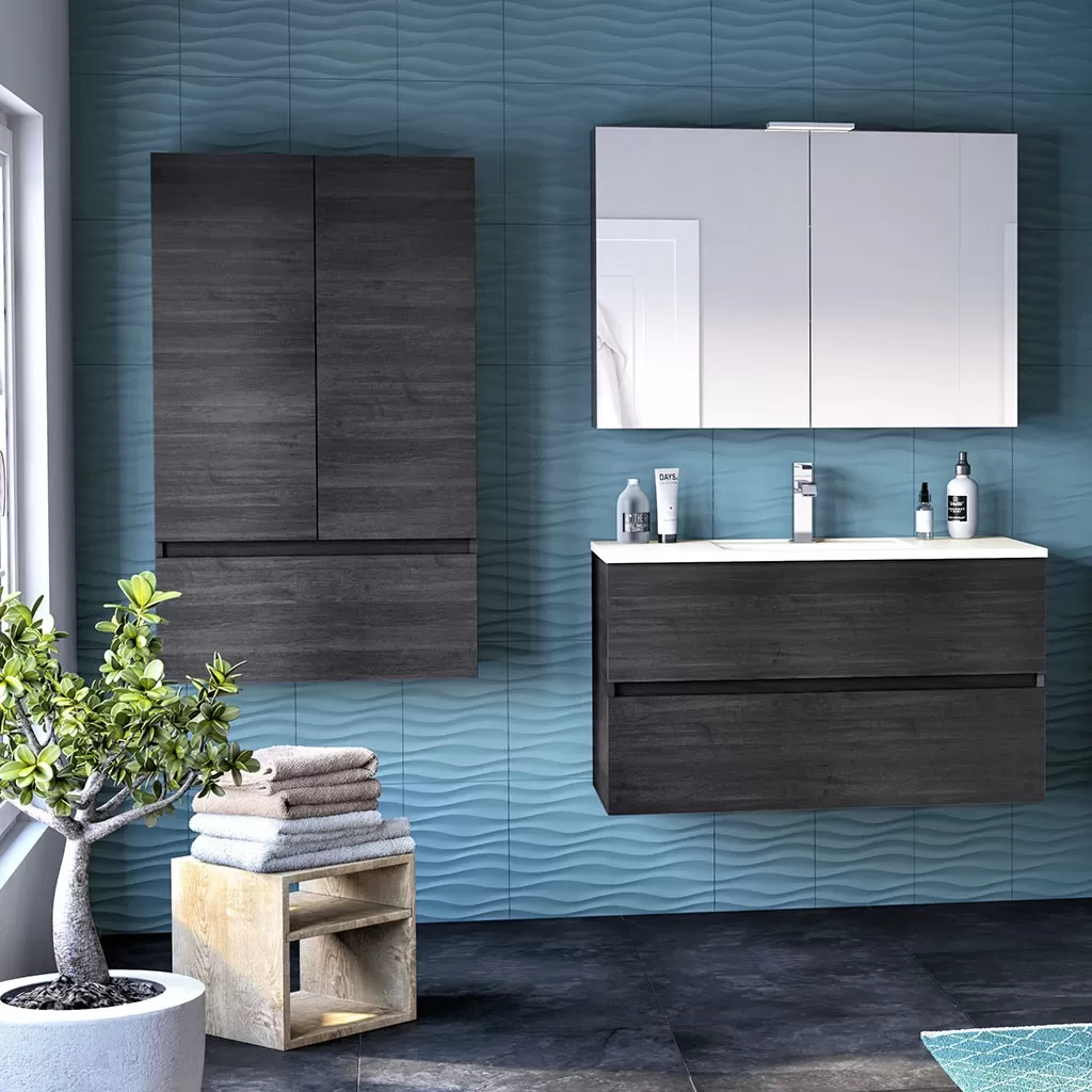  Ketty - Armoire de toilette 2 portes miroir double face - KETTAT100