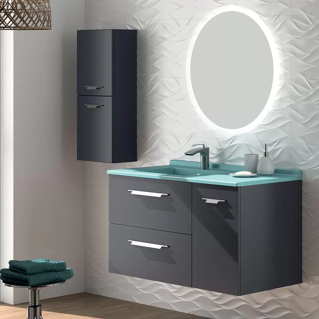  Strada+ - Meuble vasque à gauche 2 tiroirs 1 porte - STP105TPG