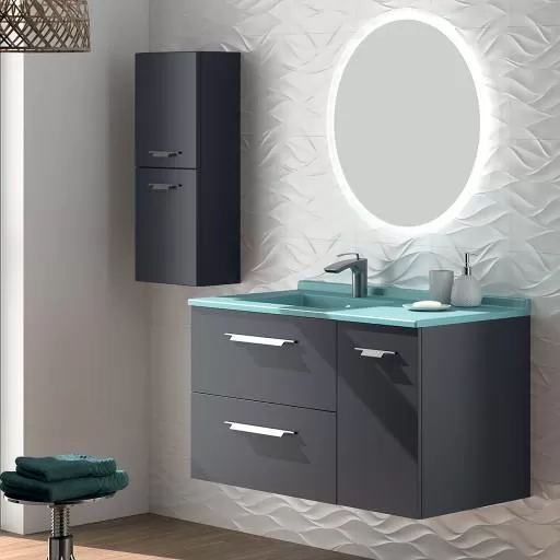  Strada+ - Meuble vasque à gauche 2 tiroirs 1 porte - STP105TPG