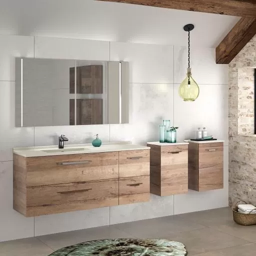  Strada+ - Meuble vasque à gauche 4 tiroirs - STP125TG