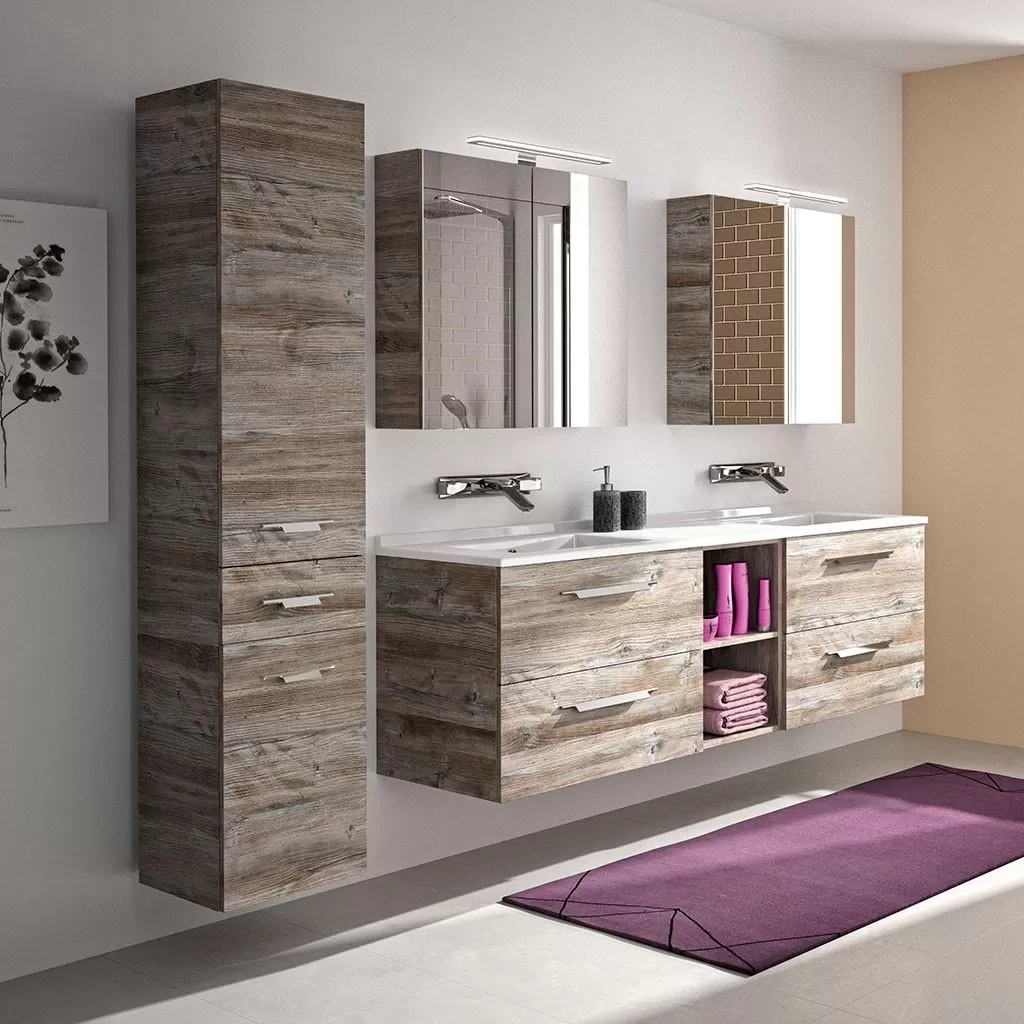  Strada+ - Meuble double vasque 4 tiroirs 2 niches - STP1752VN