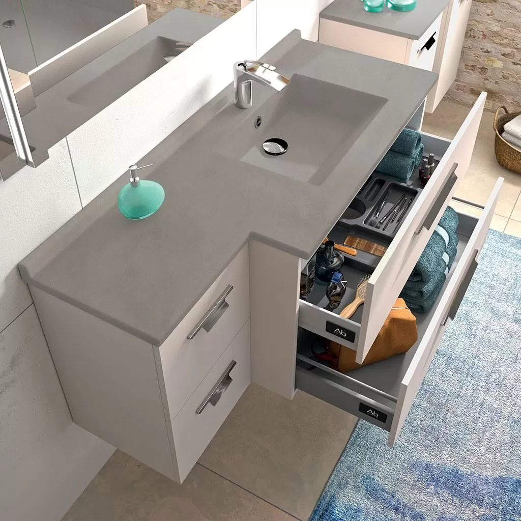  Strada+ - Meuble vasque à droite 4 tiroirs - STP125TDECD