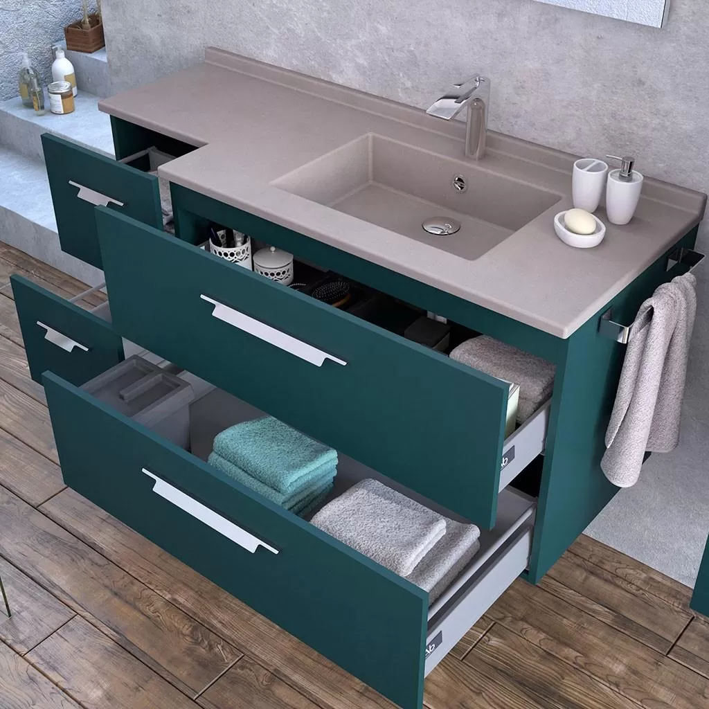  Strada+ - Meuble vasque à droite 4 tiroirs - STP105TDECD