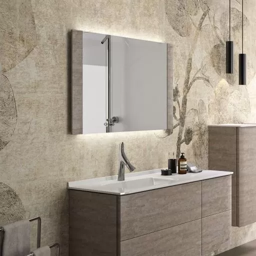  Saxo - Miroir avec habillage latéral et éclairage LED - SAXOMI120