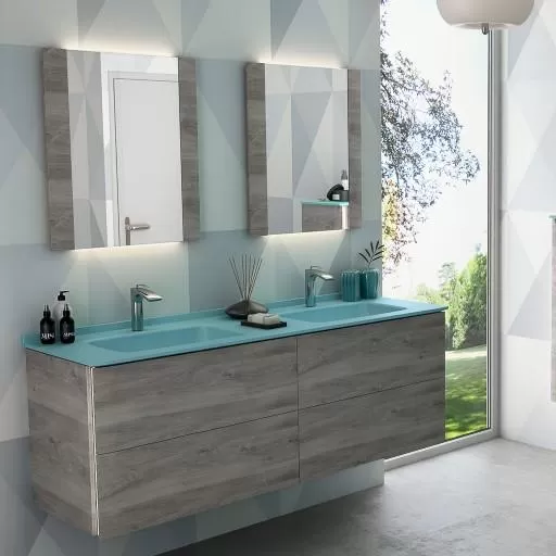  Saxo - Miroir avec habillage latéral et éclairage LED - SAXOMI60