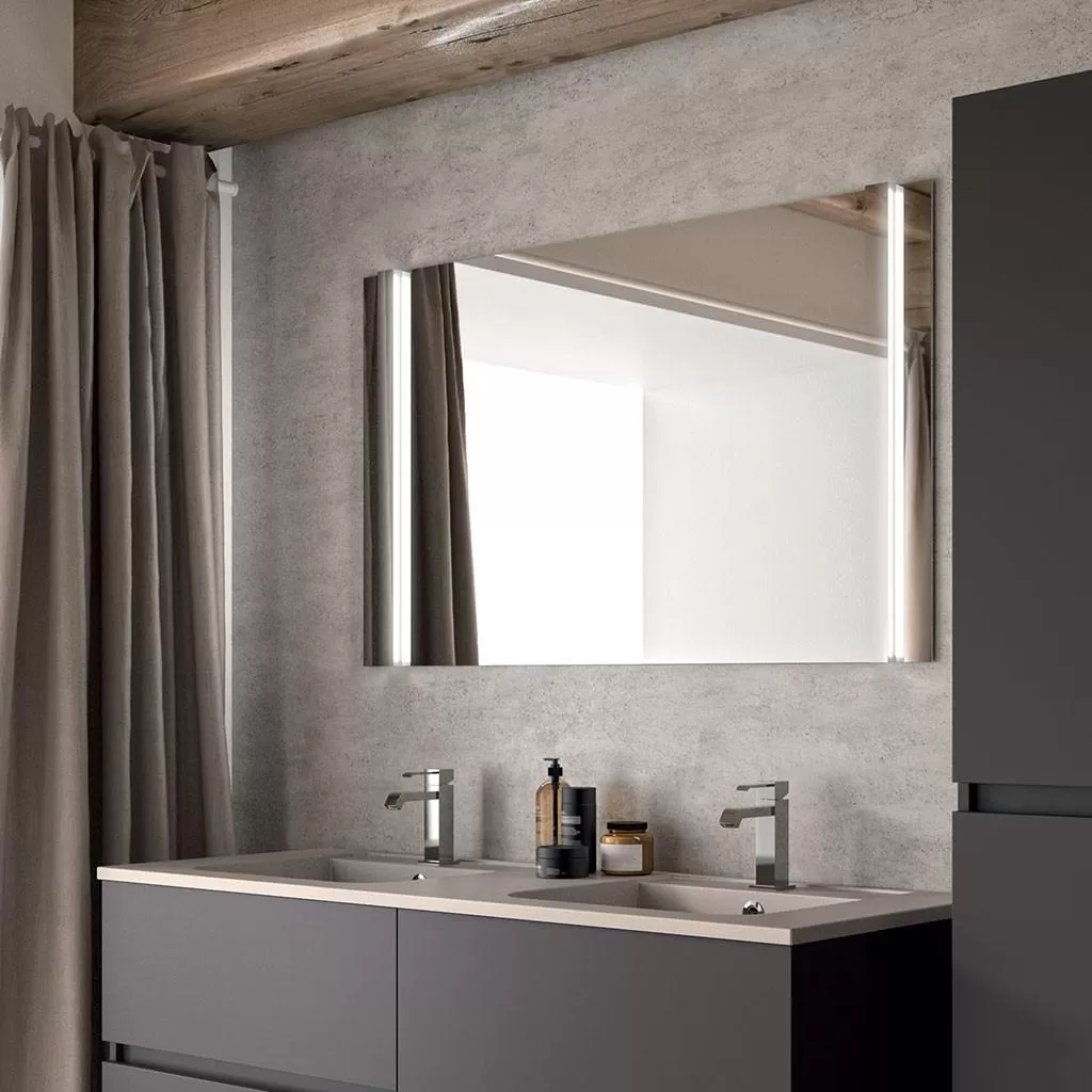  Miroirs - Miroir avec appliques LED verticales - MIDAV120