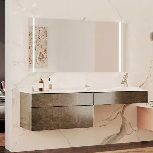  Miroirs - Miroir avec appliques LED verticales - MIDAV120