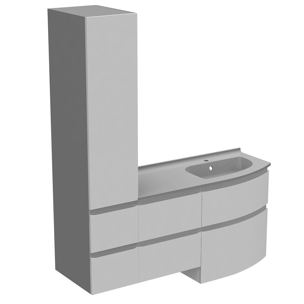 Meuble vasque 4 tiroirs 1 colonne