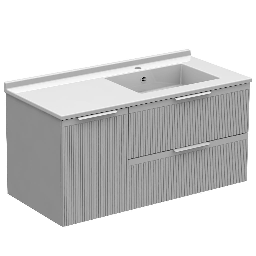 Meuble vasque à droite 1 porte 2 tiroirs