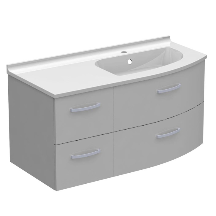 Meuble galbé vasque à...