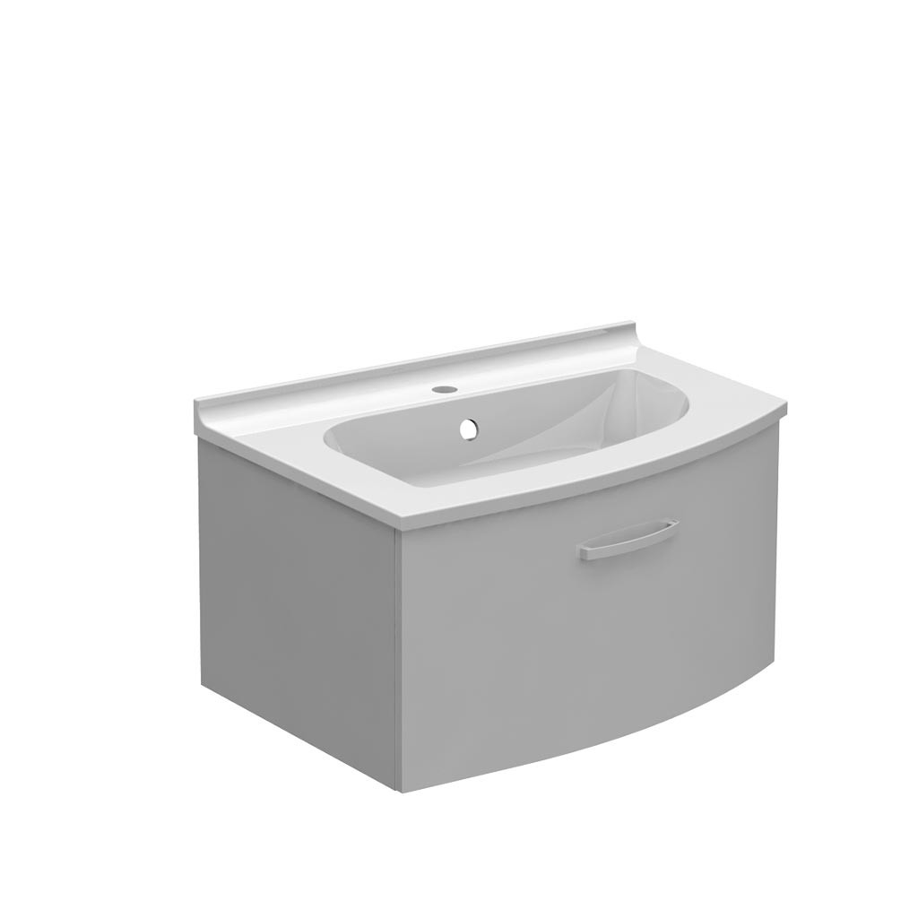 Meuble vasque galbé à droite 1 tiroir