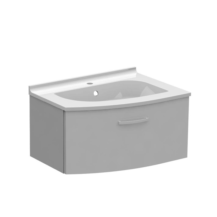 Meuble vasque galbé à...