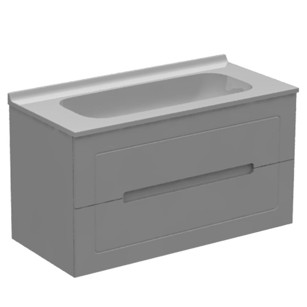 Meuble vasque longue 2 tiroirs