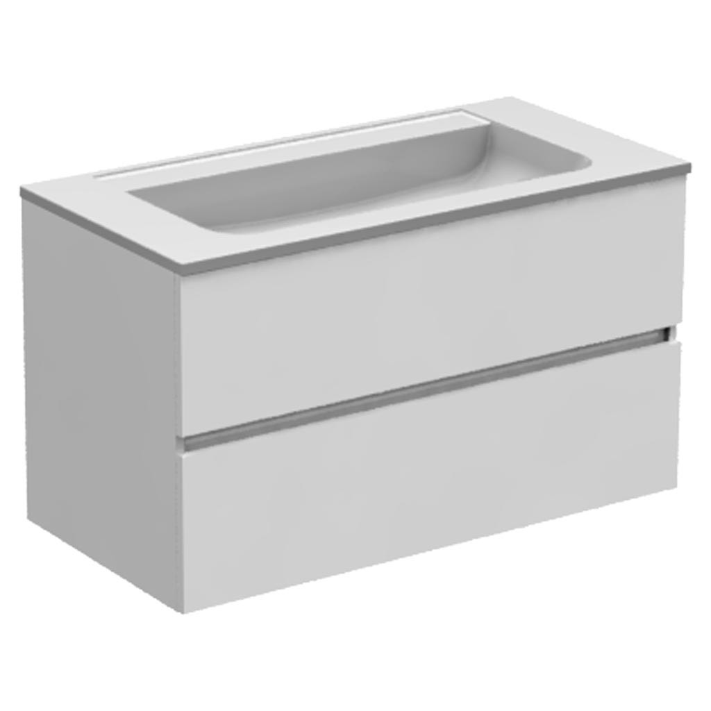 Meuble vasque longue 2 tiroirs sans...