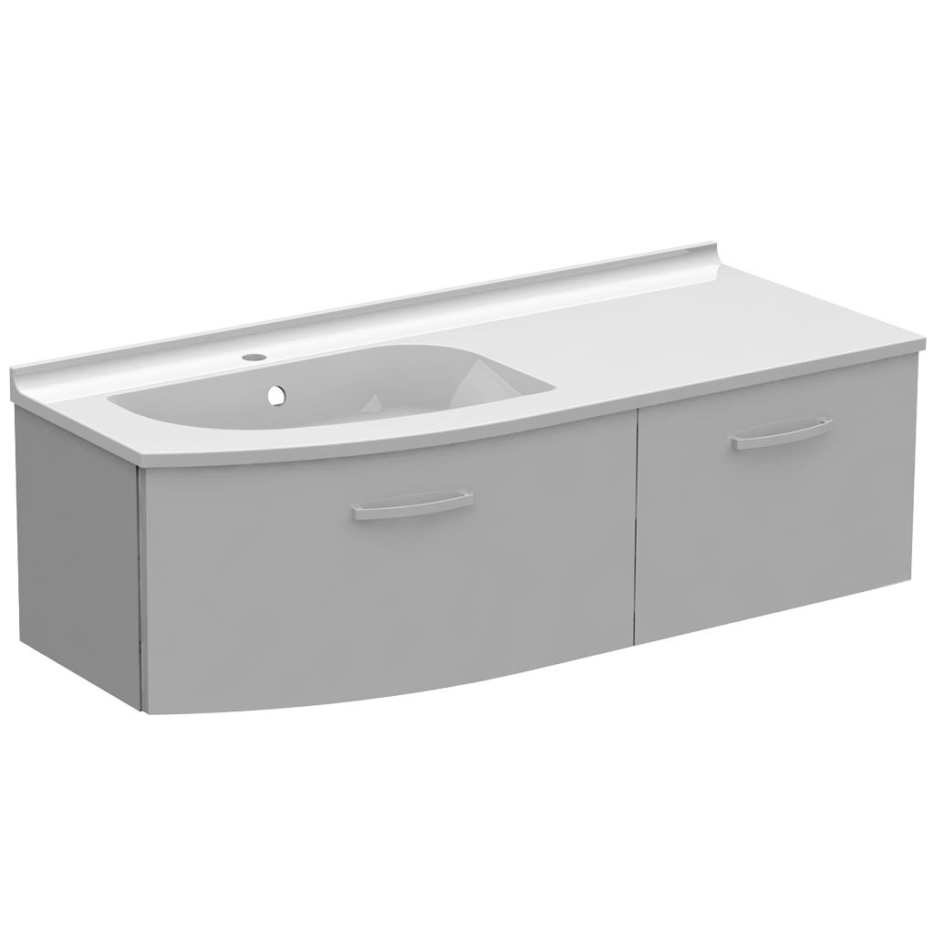 Meuble galbé vasque à gauche 1 tiroir...