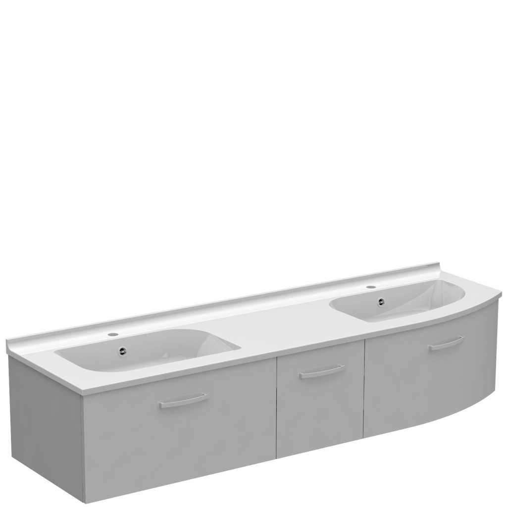 Meuble galbé à droite double vasque 2...