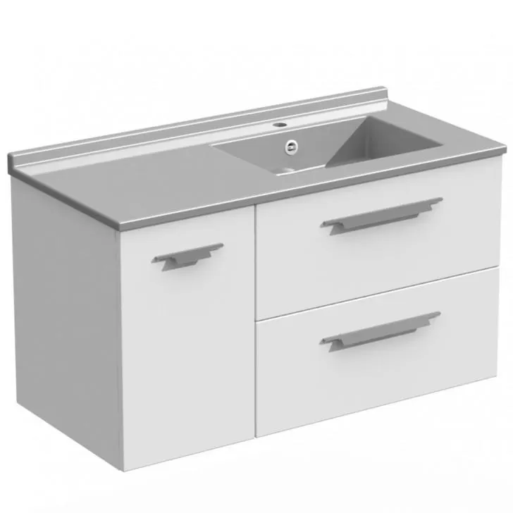  Strada+ - Meuble vasque à droite 1 porte 2 tiroirs - STP105PTD