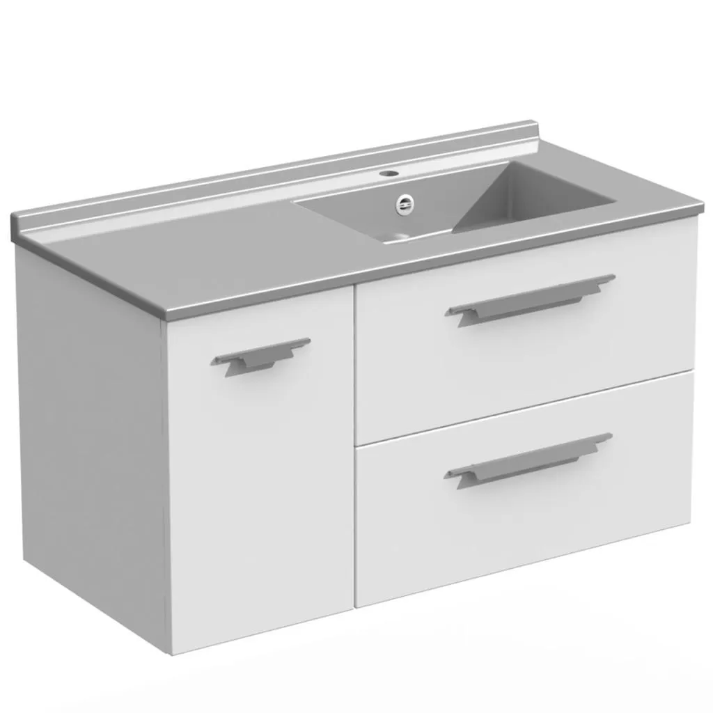  Strada+ - Meuble vasque à droite 1 porte 2 tiroirs - STP105PTD