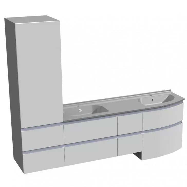  Aviso - Meuble double vasque 6 tiroirs 1 colonne - AVI2252VD