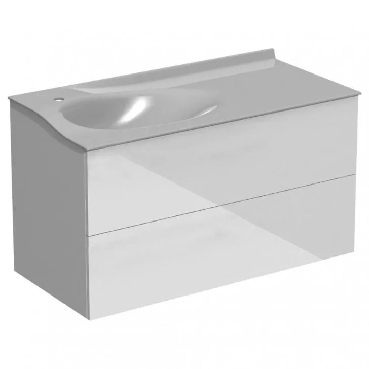  Joya - Meuble vasque 2 tiroirs sans poignée - JOYA106GPU