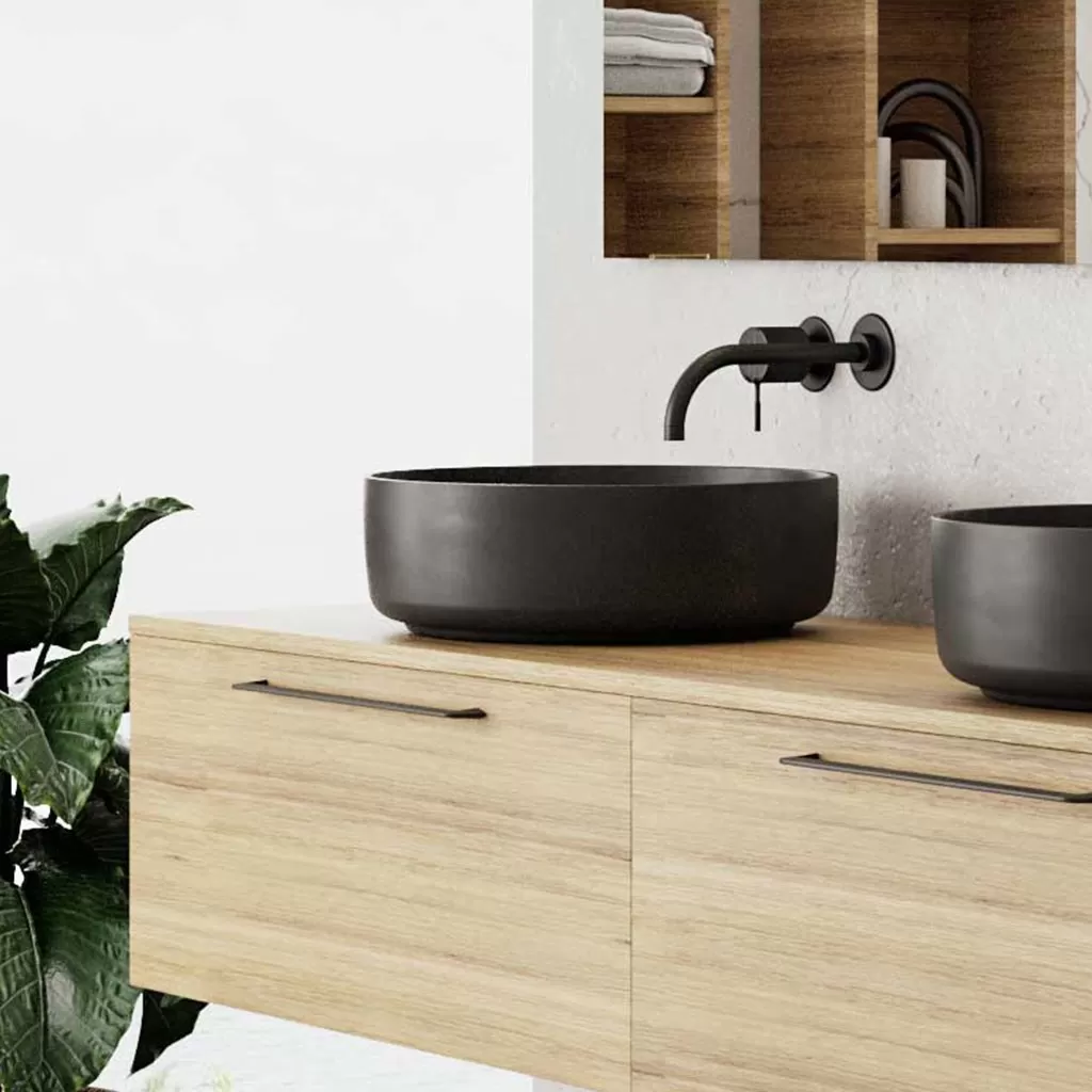  Sumiko - Vasque ronde céramique noir mat - VSQRONCERNO