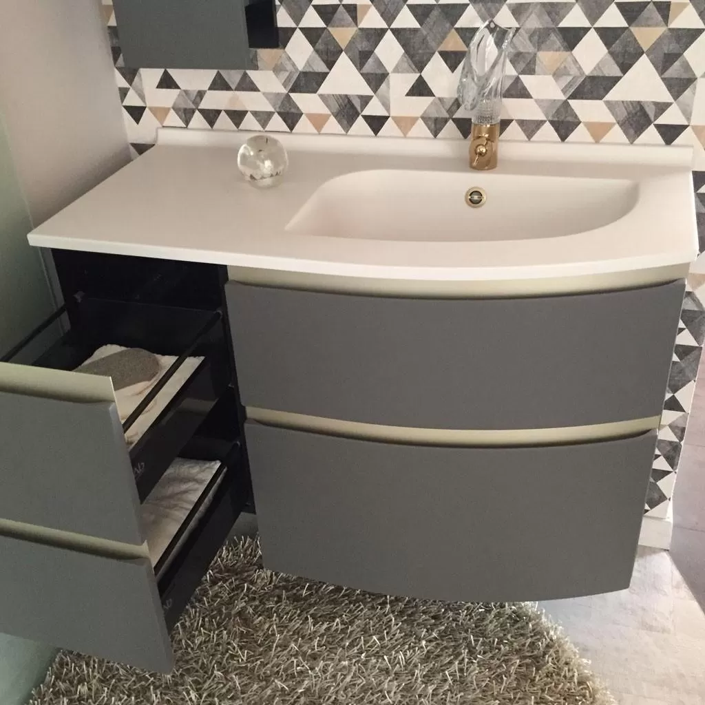  Aviso - Meuble vasque à droite 4 tiroirs - AVI105D