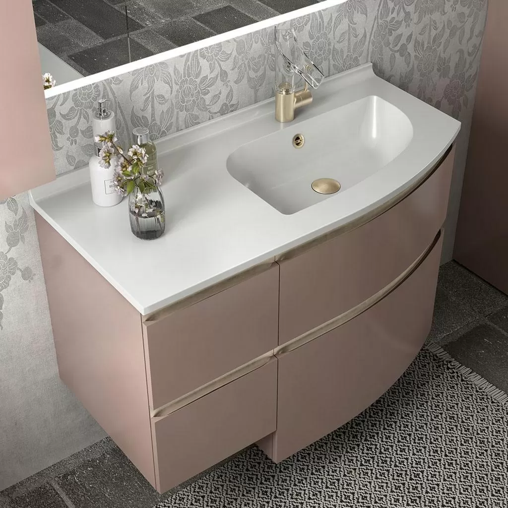  Aviso - Meuble vasque à droite 4 tiroirs - AVI105D