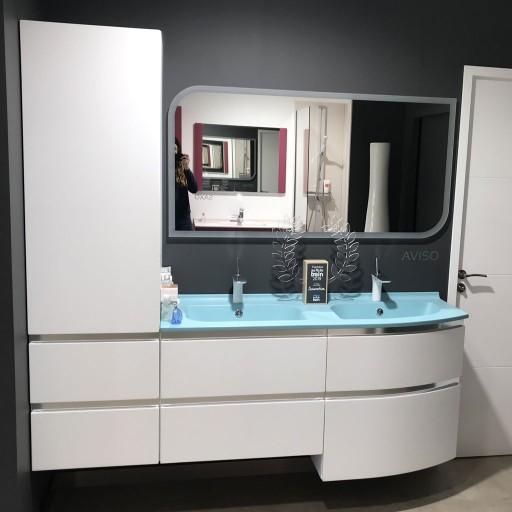  Aviso - Meuble double vasque 4 tiroirs 1 colonne - AVI1902VD